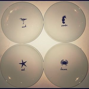 Rae Dunn Magenta Beach 6" set of four plates